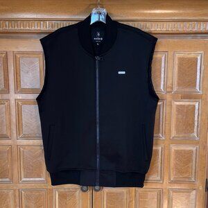 Men's Makobi Sleeveless Vest Size L Color DarK Brown with Black Ribbing